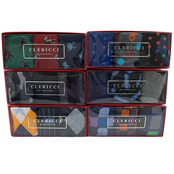Men’s Crew Socks New Boxed Gift Set- 3 Pack- Navy Blue/Gray Theme - Picture 7 of 7